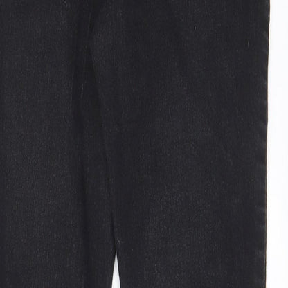 H&M Girls Black Cotton Skinny Jeans Size 13-14 Years L27 in Regular Zip - Pockets, Belt Loops
