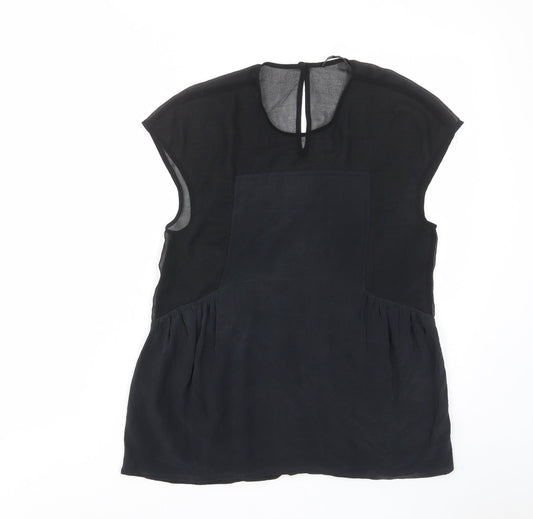 Womens UK Size XS Madewell Black Basic T-Shirt