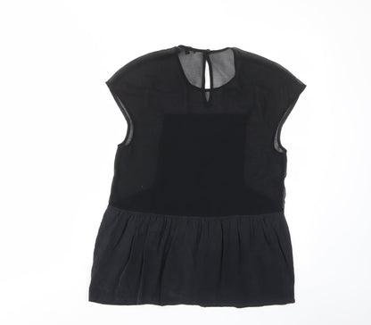 Womens UK Size XS Madewell Black Basic T-Shirt