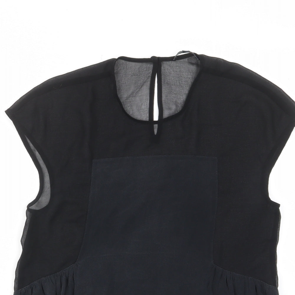 Womens UK Size XS Madewell Black Basic T-Shirt