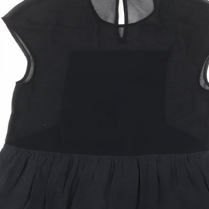 Womens UK Size XS Madewell Black Basic T-Shirt