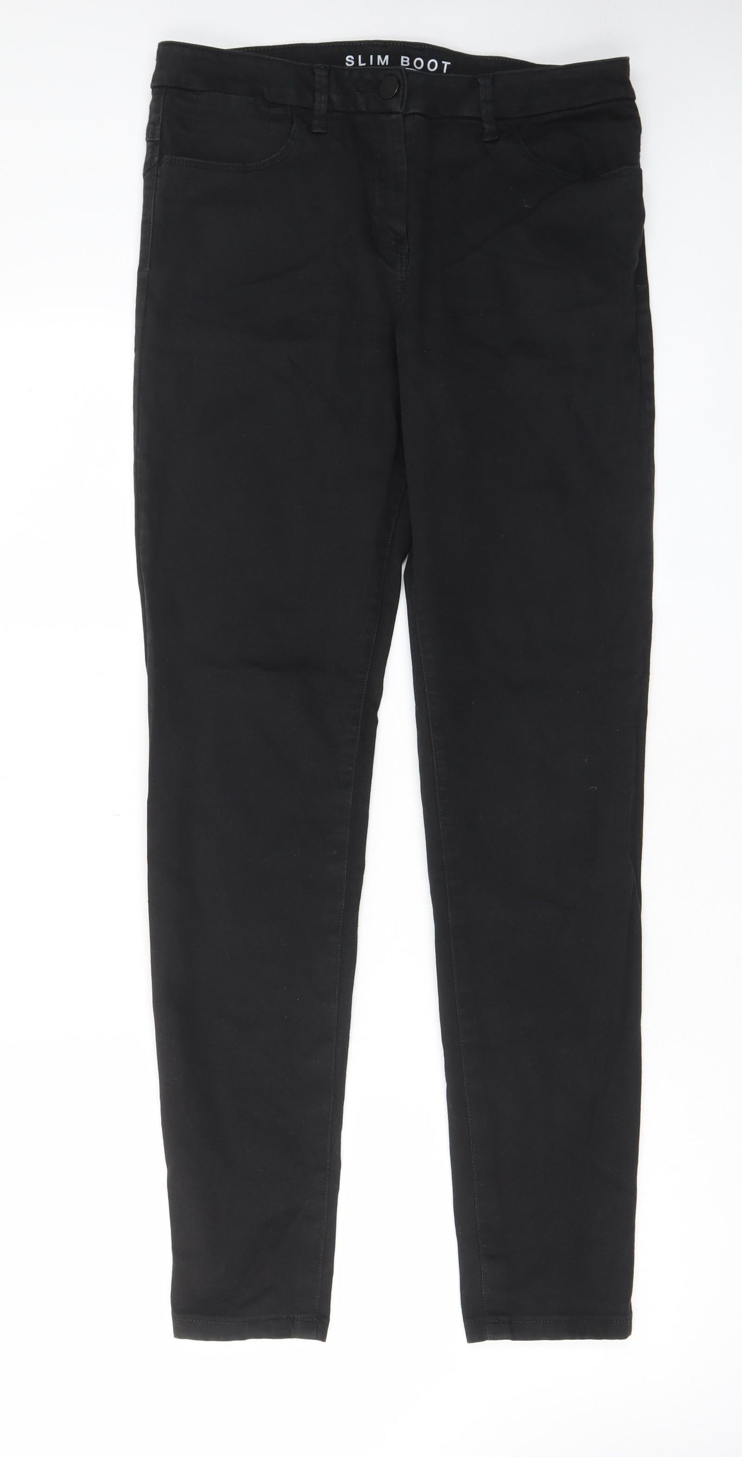 Womens UK Size 30 in Marks and Spencer Slim Fit Bootcut Black Jeans