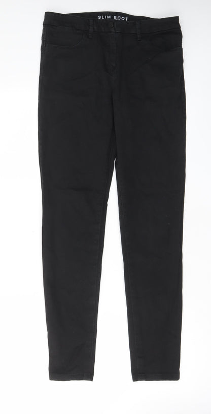Womens UK Size 30 in Marks and Spencer Slim Fit Bootcut Black Jeans