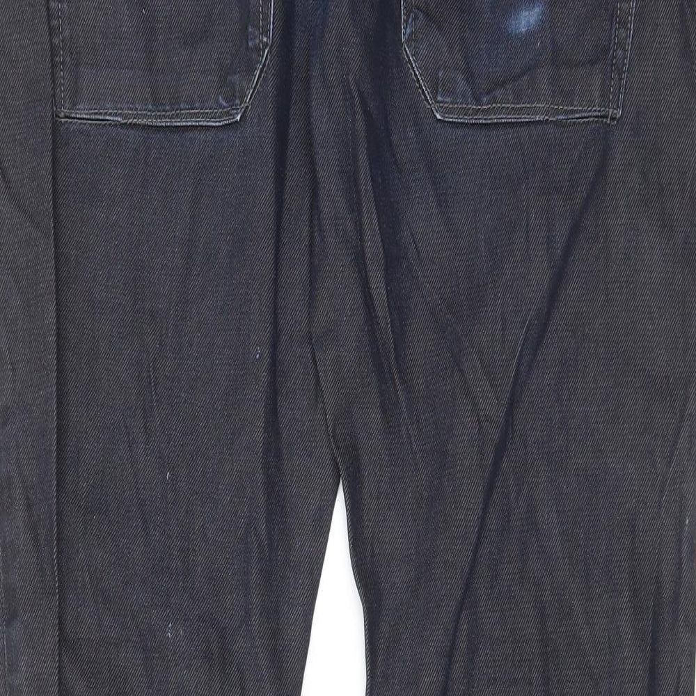 Burton Mens Blue Cotton Straight Jeans Size 36 in L31 in Regular Zip - Pockets, Belt Loops, Buckle, Zips