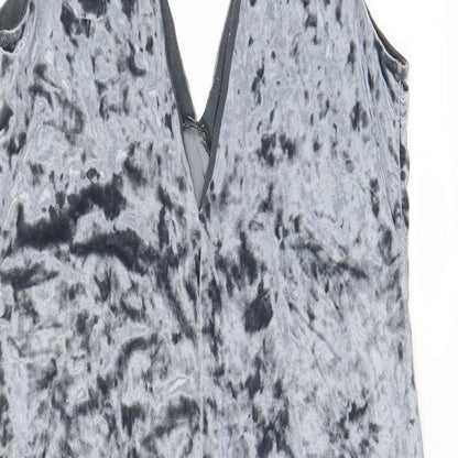 H&M Womens Blue Polyester A-Line Size 10 V-Neck Pullover