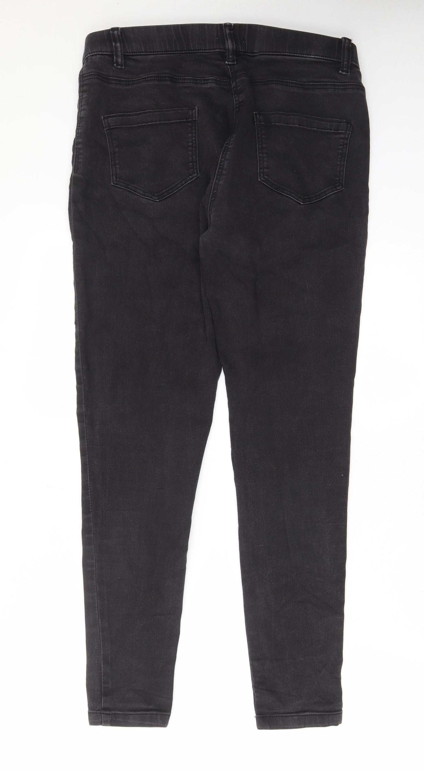 M&Co Womens Grey Cotton Skinny Jeans Size 14 L28 in Regular