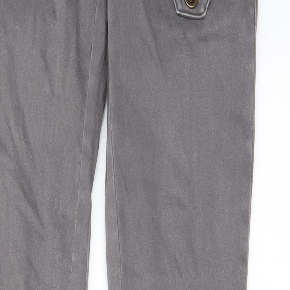 Pull&Bear Womens Grey Cotton Straight Jeans Size 8 L32 in Regular Zip - Pockets, Belt Loops, Zips