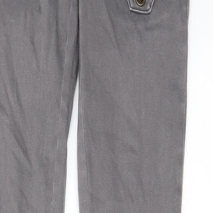 Pull&Bear Womens Grey Cotton Straight Jeans Size 8 L32 in Regular Zip - Pockets, Belt Loops, Zips