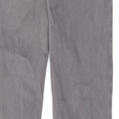 Pull&Bear Womens Grey Cotton Straight Jeans Size 8 L32 in Regular Zip - Pockets, Belt Loops, Zips