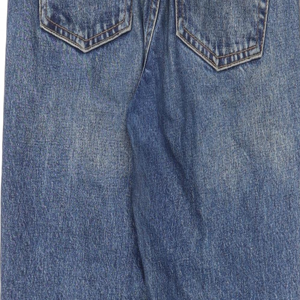 Topshop Womens Blue Cotton Straight Jeans Size 25 in L28 in Regular Button - Pockets, Belt Loops