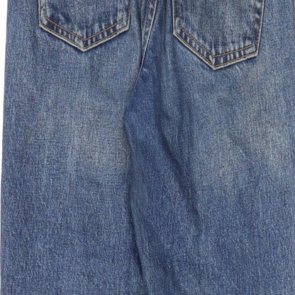 Topshop Womens Blue Cotton Straight Jeans Size 25 in L28 in Regular Button - Pockets, Belt Loops