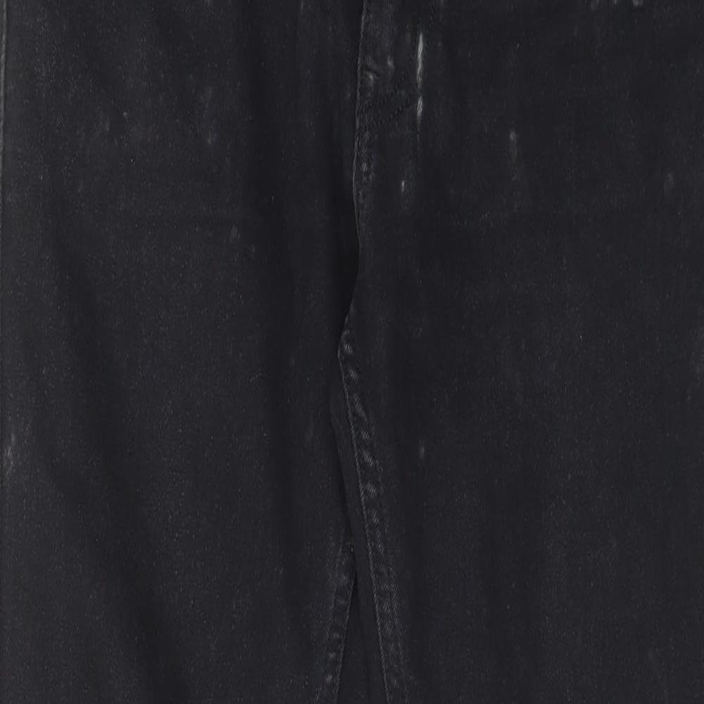 Flying Machine Mens Black Cotton Straight Jeans Size 32 in L31 in Regular Zip - Pockets, Belt Loops