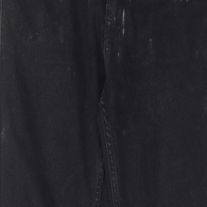 Flying Machine Mens Black Cotton Straight Jeans Size 32 in L31 in Regular Zip - Pockets, Belt Loops