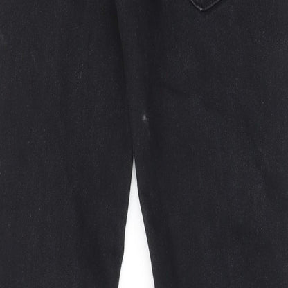 Flying Machine Mens Black Cotton Straight Jeans Size 32 in L31 in Regular Zip - Pockets, Belt Loops