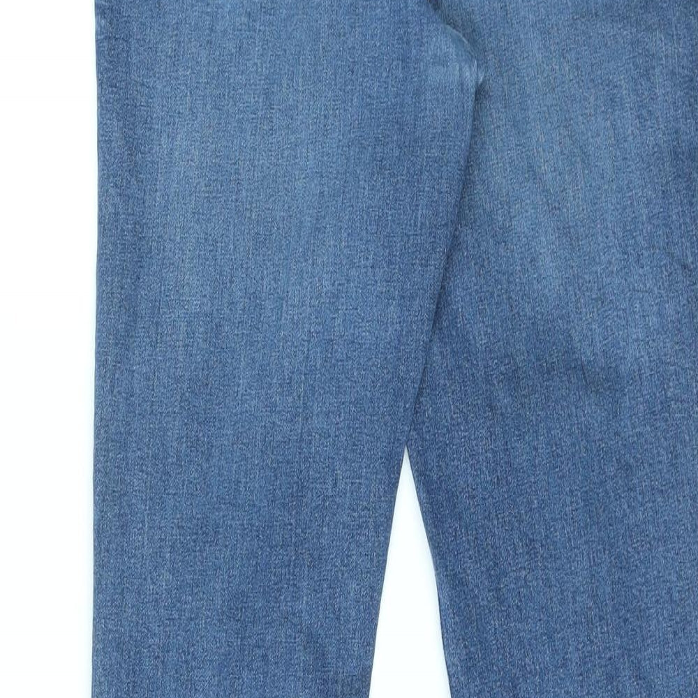 F&F Womens Blue Cotton Straight Jeans Size 34 in L32 in Regular Zip