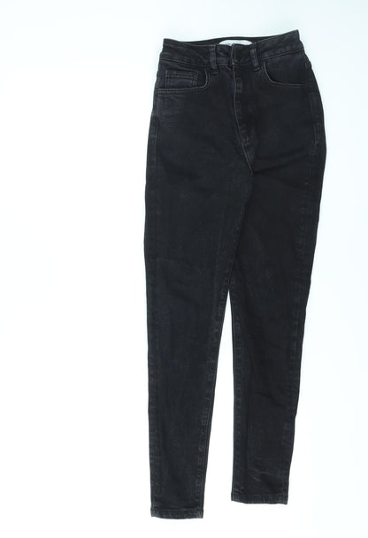 RGNC X NU-IN Womens Black Cotton Skinny Jeans Size 26 L30 in Regular Zip