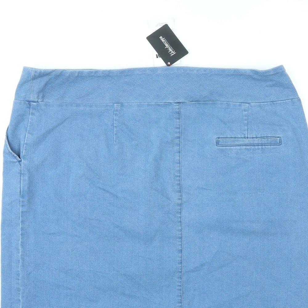Kaleidoscope Womens Blue Cotton A-Line Skirt Size 20