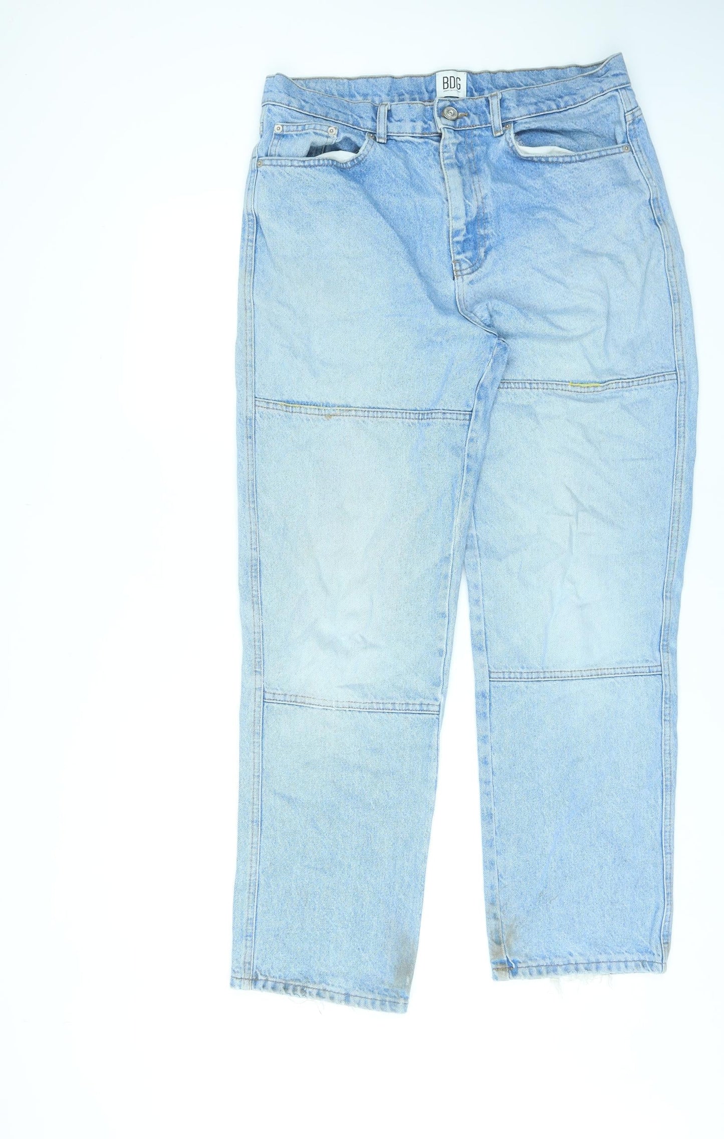 BDG Womens Blue Cotton Straight Jeans Size 32 in L30 in Regular Zip