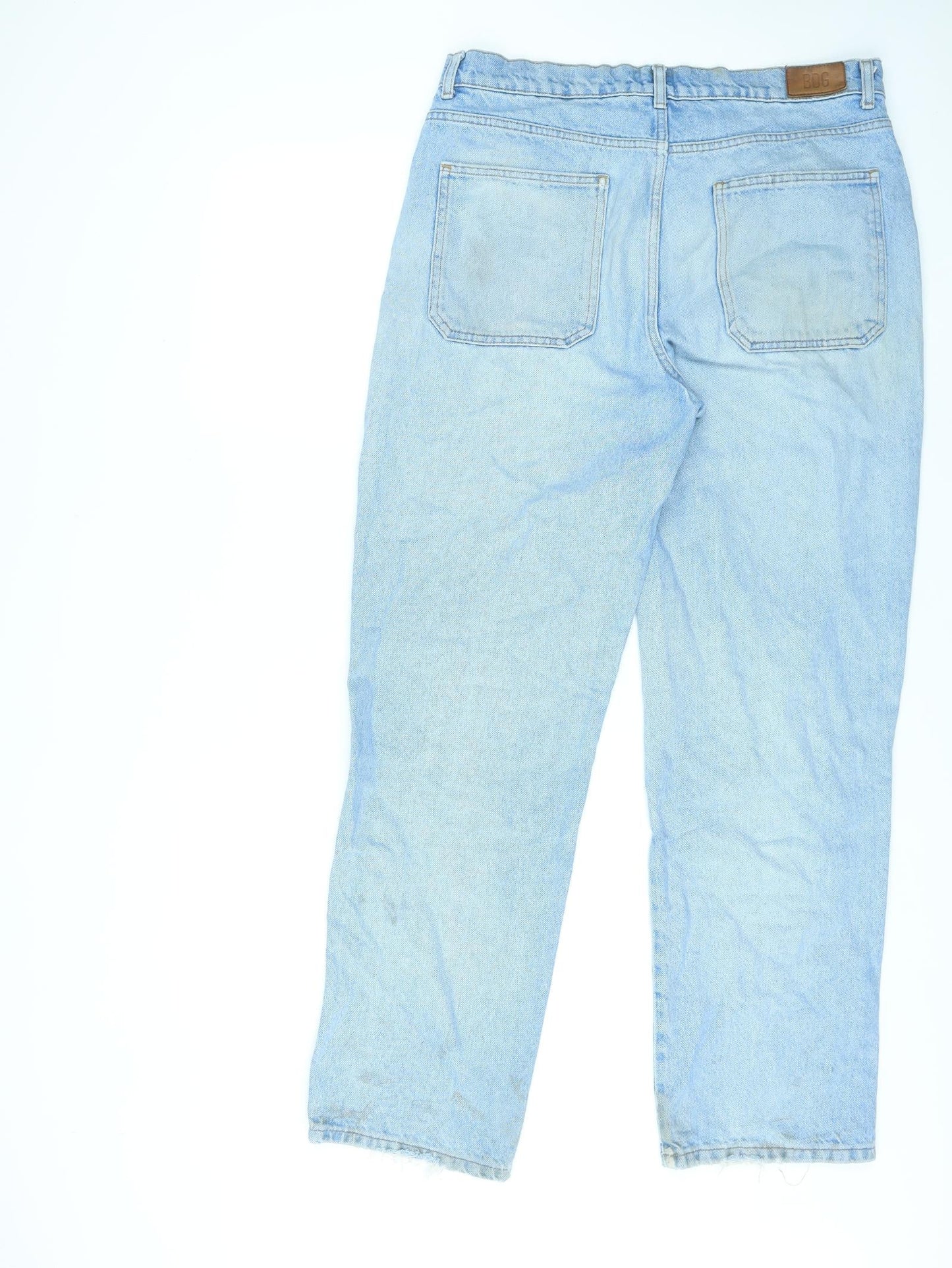 BDG Womens Blue Cotton Straight Jeans Size 32 in L30 in Regular Zip