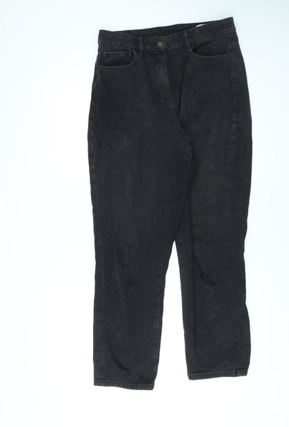 COLLUSION Womens Black Cotton Straight Jeans Size 30 in L32 in Regular Zip