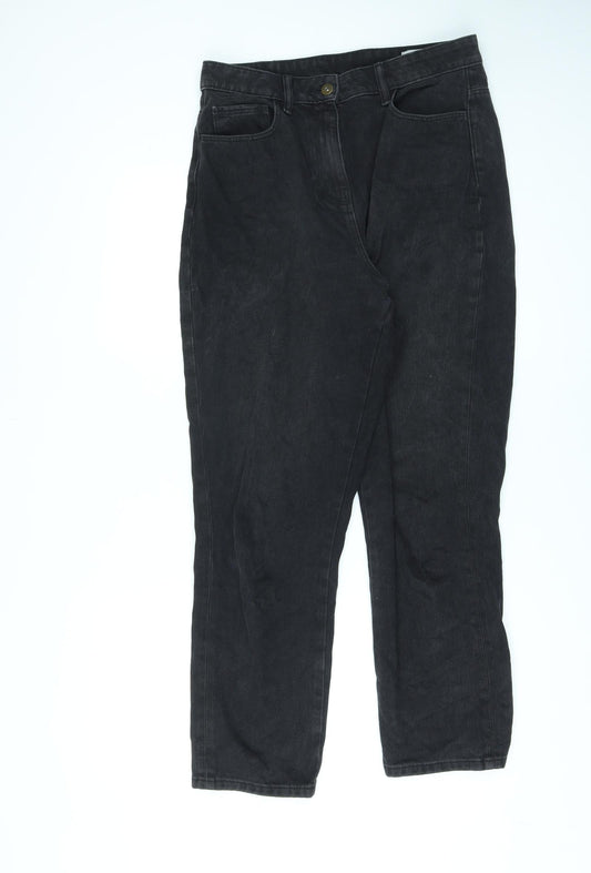 COLLUSION Womens Black Cotton Straight Jeans Size 30 in L32 in Regular Zip
