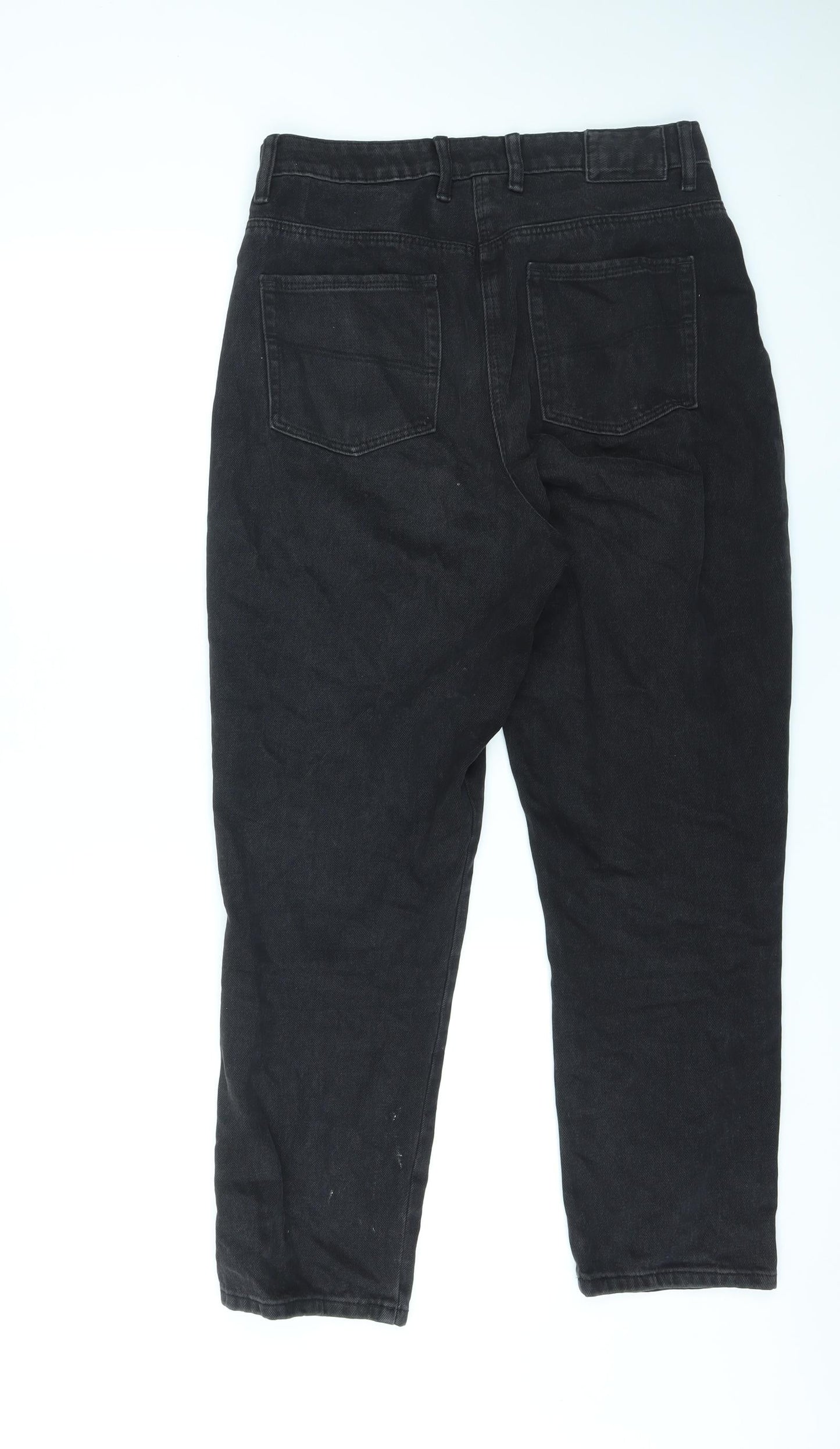 COLLUSION Womens Black Cotton Straight Jeans Size 30 in L32 in Regular Zip