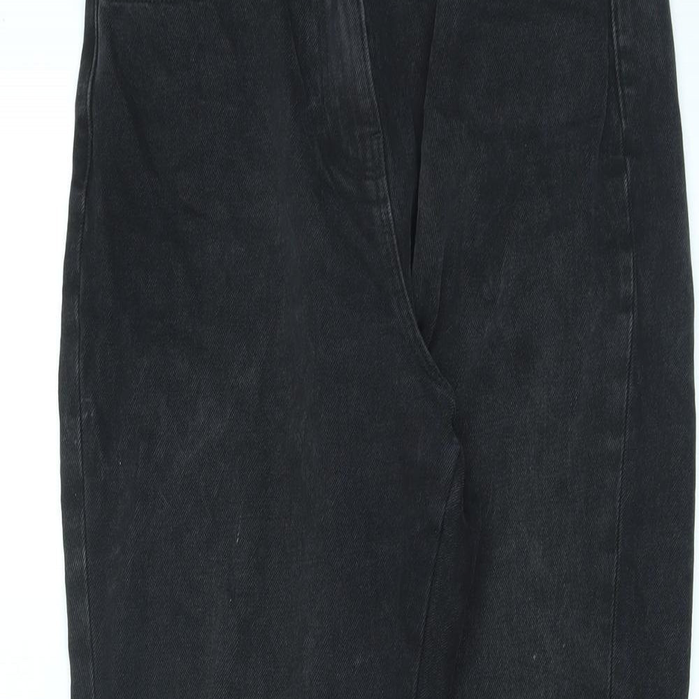 COLLUSION Womens Black Cotton Straight Jeans Size 30 in L32 in Regular Zip
