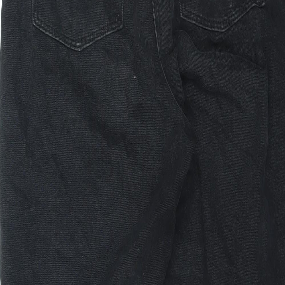 COLLUSION Womens Black Cotton Straight Jeans Size 30 in L32 in Regular Zip