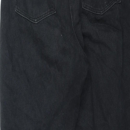 COLLUSION Womens Black Cotton Straight Jeans Size 30 in L32 in Regular Zip