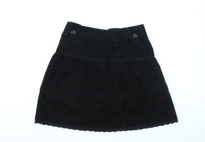 Divided by H&M Womens Black Cotton A-Line Skirt Size 8 Zip - Lace Trim