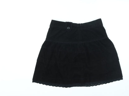 Divided by H&M Womens Black Cotton A-Line Skirt Size 8 Zip - Lace Trim
