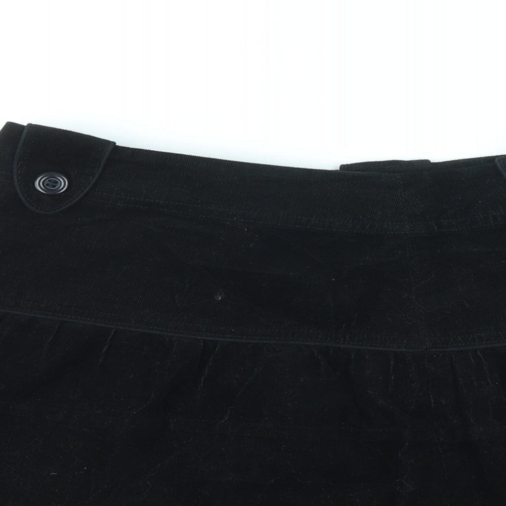 Divided by H&M Womens Black Cotton A-Line Skirt Size 8 Zip - Lace Trim