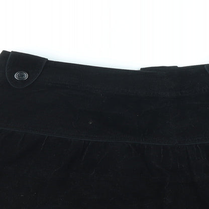 Divided by H&M Womens Black Cotton A-Line Skirt Size 8 Zip - Lace Trim
