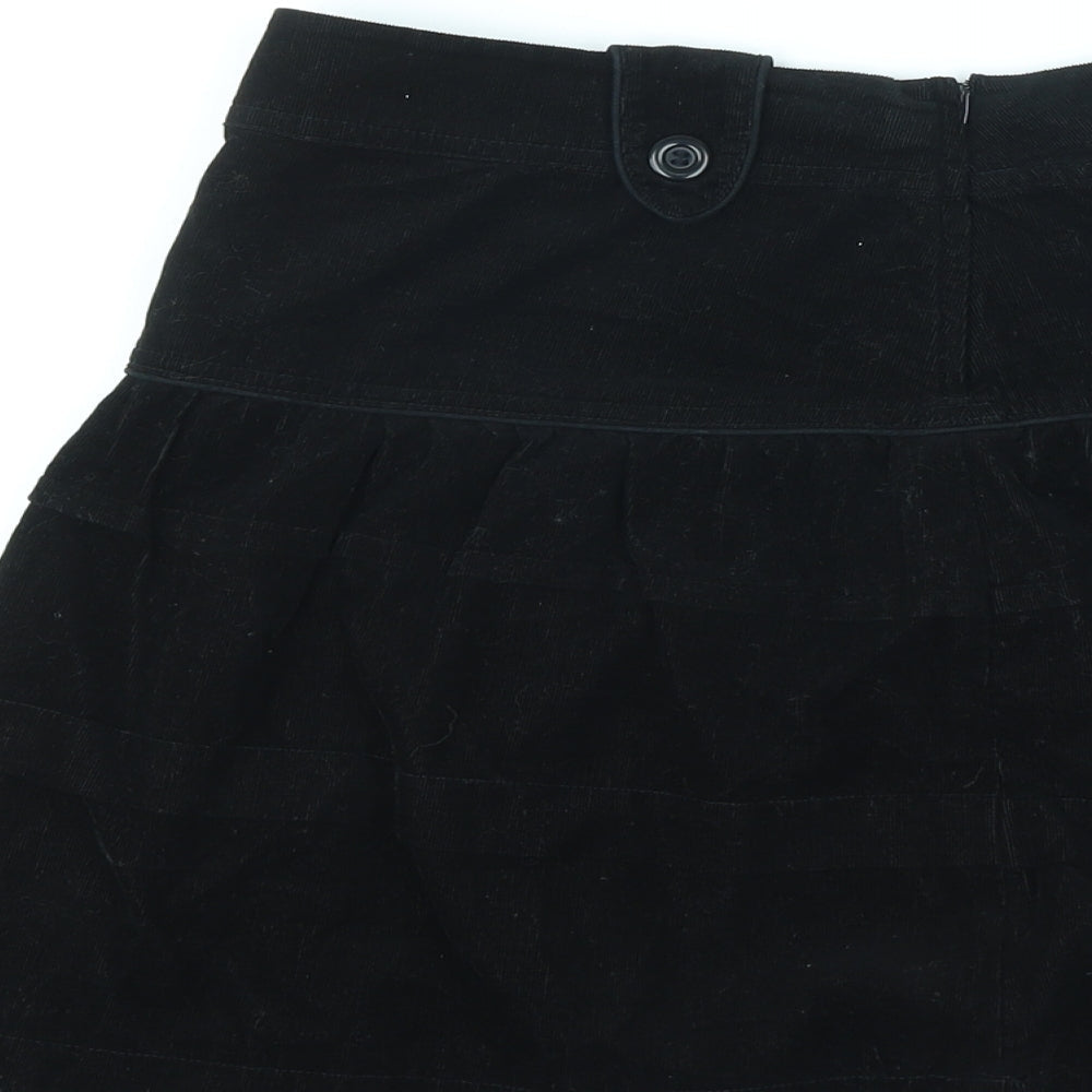 Divided by H&M Womens Black Cotton A-Line Skirt Size 8 Zip - Lace Trim