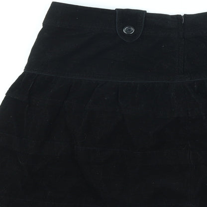 Divided by H&M Womens Black Cotton A-Line Skirt Size 8 Zip - Lace Trim
