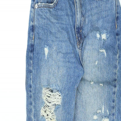 Pull&Bear Womens Blue Cotton Skinny Jeans Size 4 L26 in Regular Zip