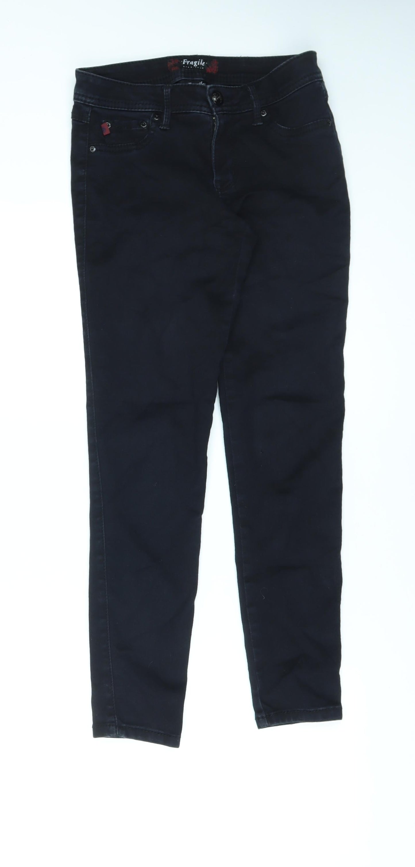 Fragile Womens Black Cotton Skinny Jeans Size 10 L27 in Regular Zip