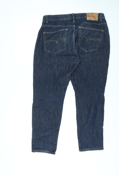 NEXT Womens Blue Cotton Straight Jeans Size 34 in L27 in Slim Zip