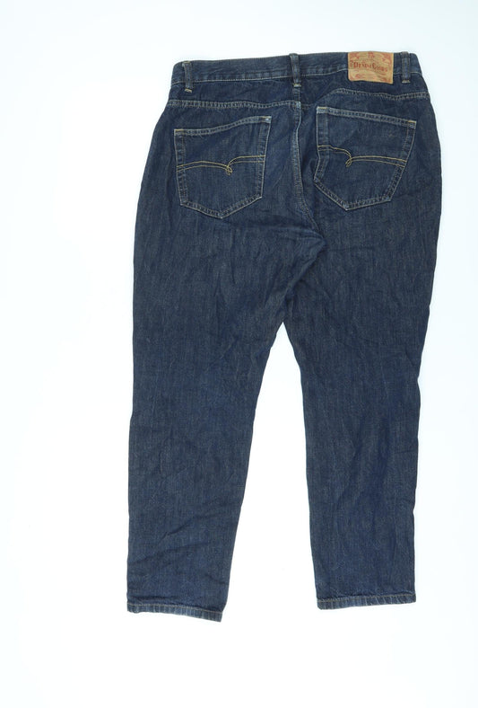 NEXT Womens Blue Cotton Straight Jeans Size 34 in L27 in Slim Zip