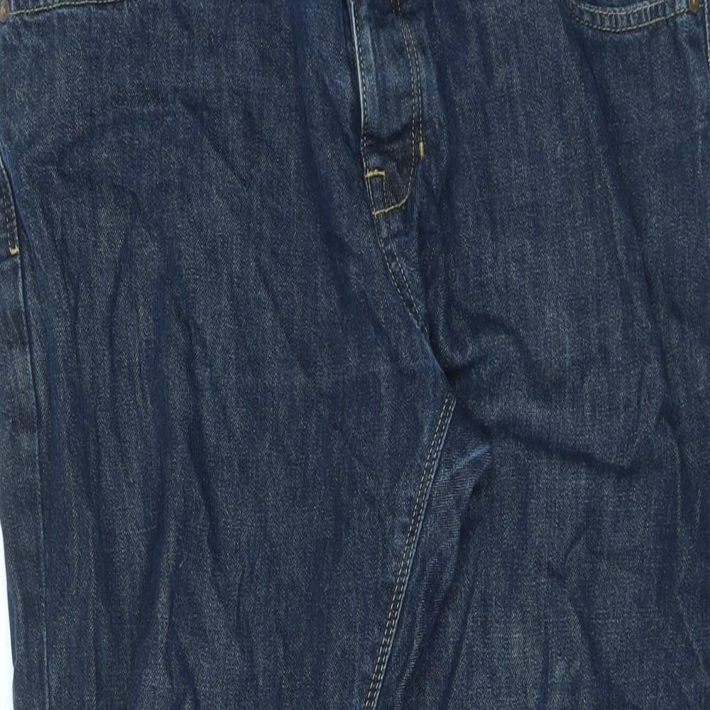 NEXT Womens Blue Cotton Straight Jeans Size 34 in L27 in Slim Zip