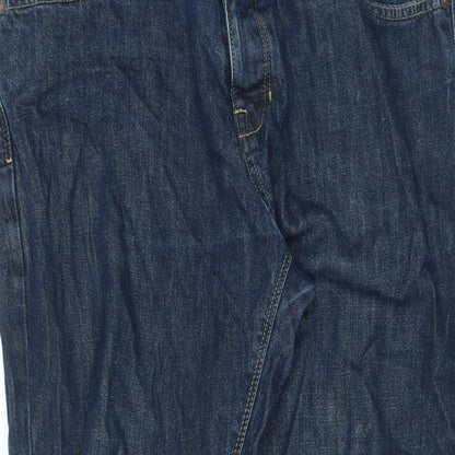 NEXT Womens Blue Cotton Straight Jeans Size 34 in L27 in Slim Zip
