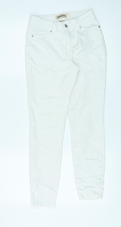 Womens UK Size 24 in Blue Spice Regular Fit Skinny Ivory Jeans