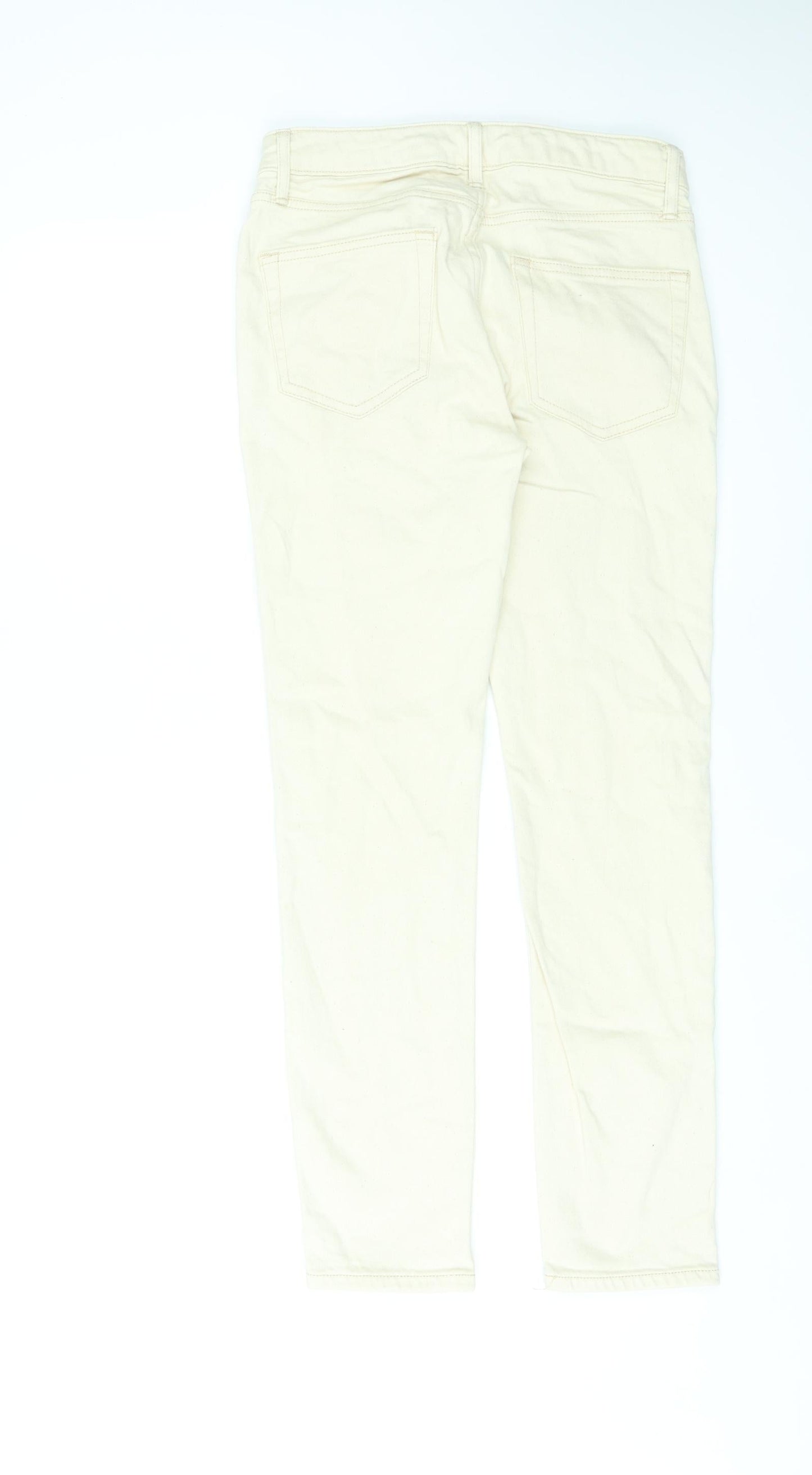 Mens UK Size 28 in Topman Regular Fit Straight Ivory Jeans