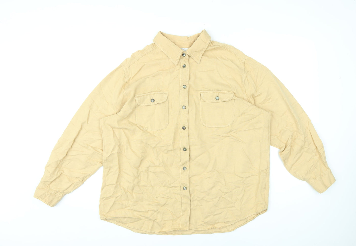 Womens UK Size 18 St Michael Yellow Basic Button-Up