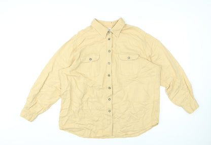 Womens UK Size 18 St Michael Yellow Basic Button-Up