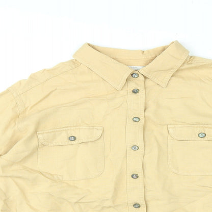 Womens UK Size 18 St Michael Yellow Basic Button-Up