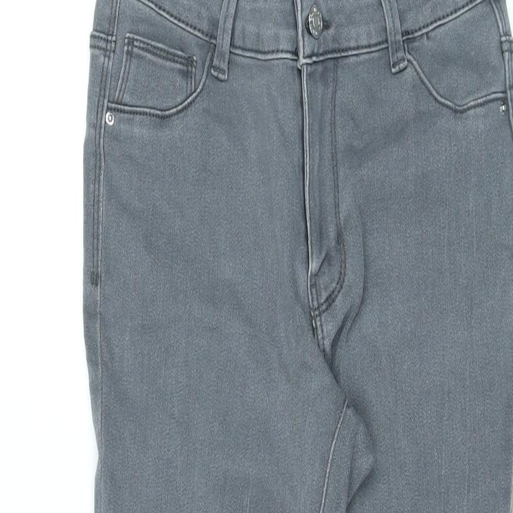 Denim & Co. Womens Grey Cotton Skinny Jeans Size 10 L25 in Regular Zip