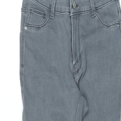 Denim & Co. Womens Grey Cotton Skinny Jeans Size 10 L25 in Regular Zip