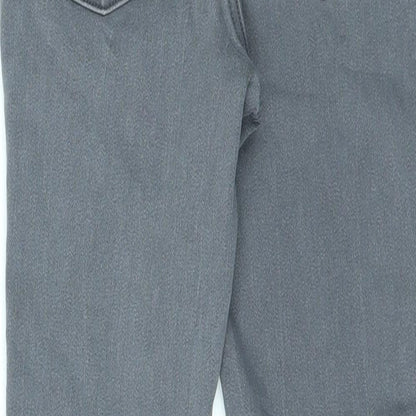 Denim & Co. Womens Grey Cotton Skinny Jeans Size 10 L25 in Regular Zip