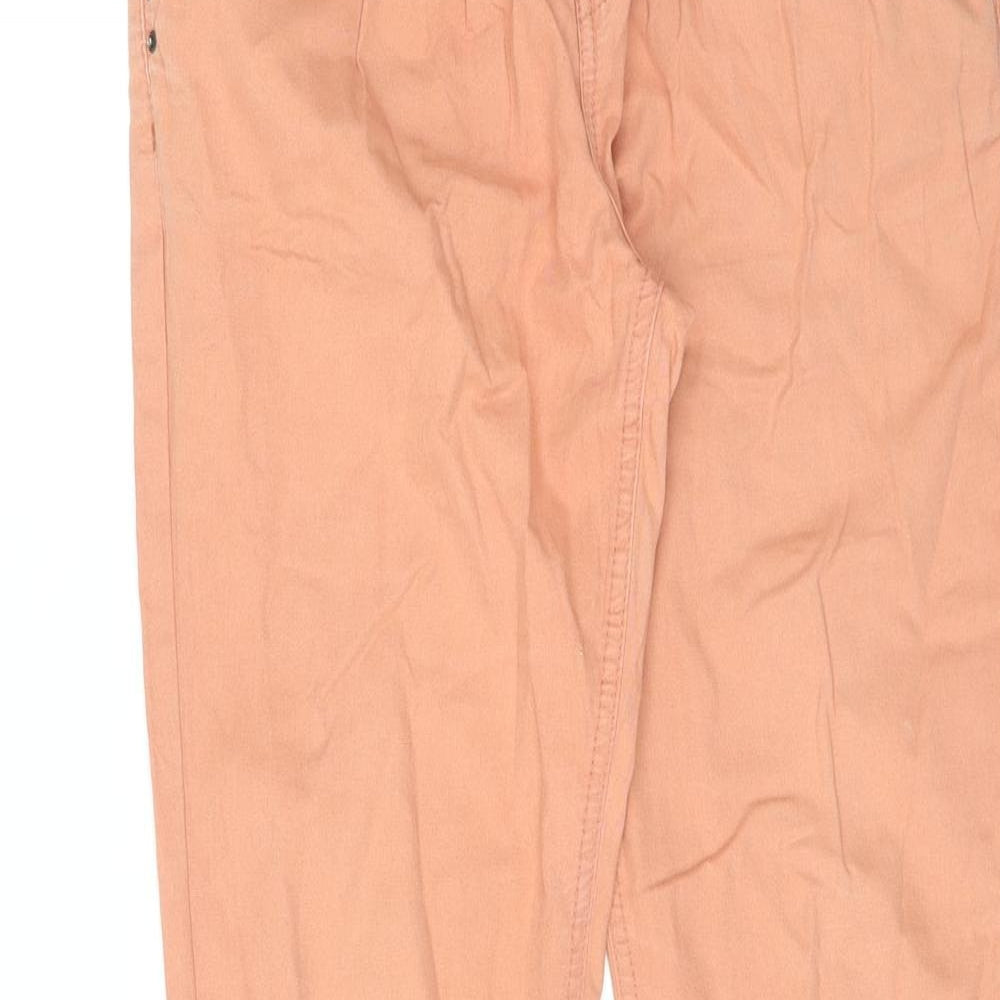 Denim & Co. Womens Orange Cotton Straight Jeans Size 10 L32 in Regular Zip